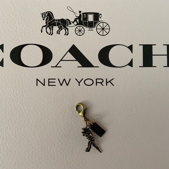 COACH REXY DINOSAUR CHARM BAG TAG KEY FOB brass - Picture 2 of 4